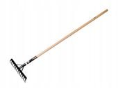 grabie wzmacniane 12-zębne z drewnianym trzonkiem prostym 1300mm