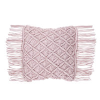 Poduszka dekoracyjna makrama 40 x 40 cm różowa YANIKLAR