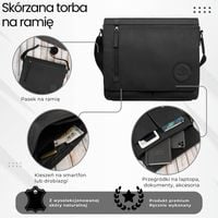 Męska skórzana torba na ramię Paolo Peruzzi T-147-HBL