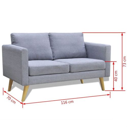 Sofa 2-Osobowa, Materiałowa, Jasnoszara na Arena.pl