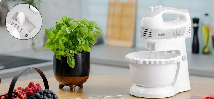 MIKSER RĘCZNY ZHM 2459S Z MISĄ 700W BIAŁY 4 KOŃCÓWKI ROBOT KUCHENNY zdjęcie 15