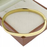 ZŁOTA BRANSOLETKA SZTYWNA STAL POZŁACANA DLA NIEJ PREZENT WORECZEK OZDOBNY