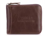 portfel skórzany zasuwany poziomy ciemny brąz