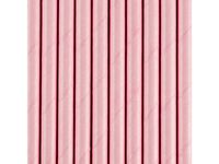Słomki papierowe, jasno różowe, 19.5 cm, 10 szt.