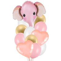 Zestaw balonów na Baby Shower dla dziewczynki różowy słoń