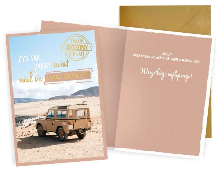 Kartka Okolicznościowa na Urodziny - Auto zdjęcie 1