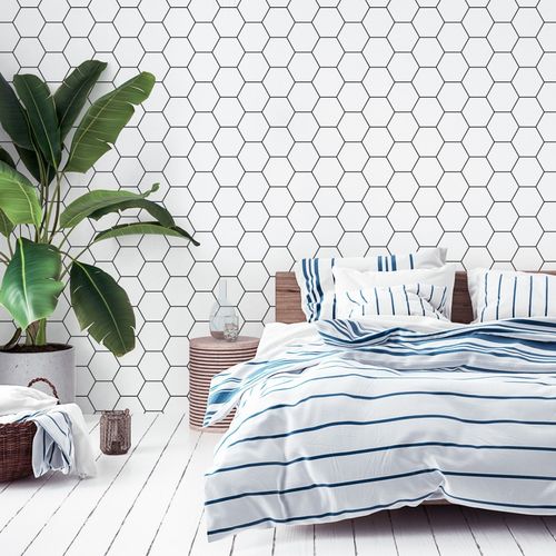 Tapeta Do Salonu SZEŚCIOKĄTY Wzór Geometryczny 3D na Arena.pl