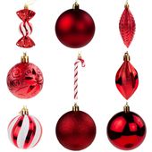 Duży Zestaw Bombek Bombki Ozdoby Choinkowe Czerwone