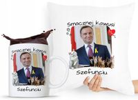 Zestaw Poduszka + Kubek Prezent Andrzej Duda Pis Z Nadrukiem Ze Zdjęciem