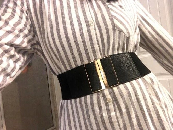 Pas Szeroki Czarny Damski Do Sukienki Elastyczny zdjęcie 6