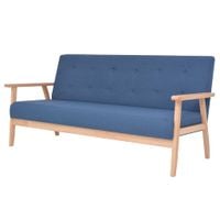 3-osobowa sofa tapicerowana, niebieska
