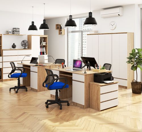 BIURKO KOMPUTEROWE A5 135 cm SONOMA / BIAŁE na Arena.pl