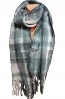 PUSZYSTY SZALIK SZAL GRUBY Z FRĘDZLAMI MIĘKKI CIEPŁY MIĘKKI DUŻY 200CM