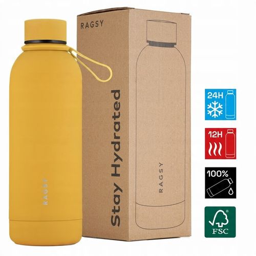 Butelka Termiczna Mojo 500 ml BPA FREE 12/24H - Bahama/Żółta na Arena.pl