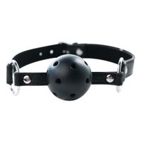 Black Breathable Ball Gag With Adjustable
Strap.