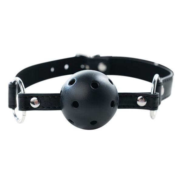 Black Breathable Ball Gag With AdjustableStrap. zdjęcie 1