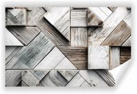 Fototapeta PREMIUM ZMYWALANA O STRUKTURZE ZIARNA POD WYMIAR białe drewno 3D