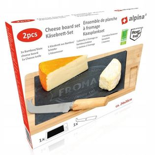 Drewniana deska do krojenia serów z nożem 24x20