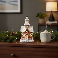 FIGURKA LED KOŚCIÓŁ PIERNIK DOMEK ŚWIECĄCA ŚWIĄTECZNA NA PREZENT ŚWIĘTA