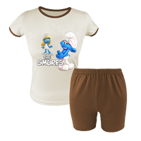 Krótka Piżama dziecięca Smerfy - Smurfs - Nowa Przygoda