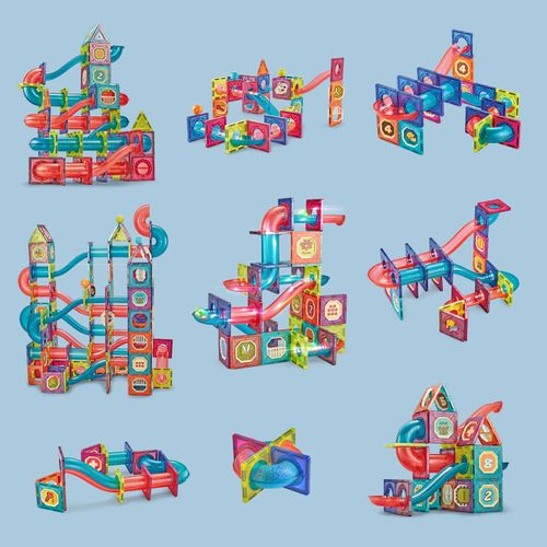 Klocki Magnetyczne 3D Świecące Konstrukcyjne Edukacyjne 83 elementy na Arena.pl