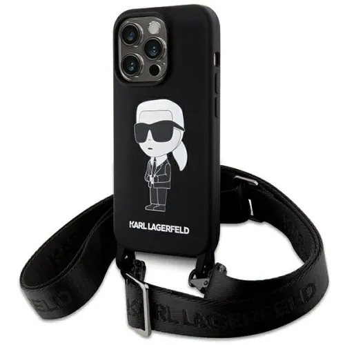 Etui Karl Lagerfeld Crossbody Silicone Ikonik do iPhone 15 Pro Max - czarne na Arena.pl