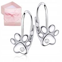 KOLCZYKI SREBRNE DLA DZIEWCZYNKI DZIECI ŁAPKI Z CYRKONIĄ ANGIELSKIE 925