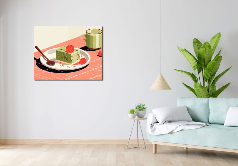 Obraz 90x70cm Deser Matcha zdjęcie 2