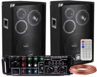 KOLUMNY ESTRADOWE 600W WZMACNIACZ BLUETOOTH USB SD PILOT NAGŁOŚNIENIE