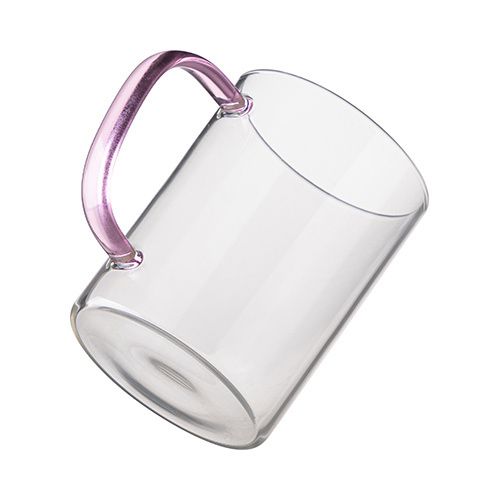 Szklanka 450 ml z różowym uszkiem do sublimacji na Arena.pl