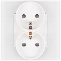 Gniazdko Podwójne Szklane Kontakt z Bolcem MIUUN