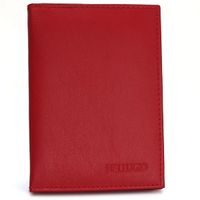 skórzane etui z systemem rfid - ciemnoczerwone