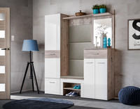 Garderoba Zestaw Mebli Do Przedpokoju 8 Wallington + Biały Połysk GAWIN AM