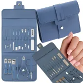 Zestaw do paznokci przybornik manicure pedicure etui cążki 16 elem.