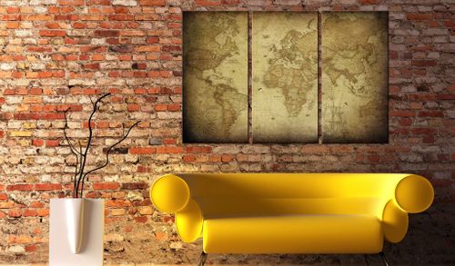 Obraz - Stara mapa: tryptyk Rozmiar - 120x80 na Arena.pl