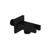 Przyłącze kątowe z uchwytem na słuchawkę prysznicową, czarny mat