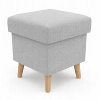 Pufa z pojemnikiem podnóżek salon 36x36x41 szara BS