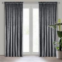 Zasłona na taśmie z welwetu MELANIE 140X270 grafitowa