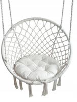 Poduszka huśtawka hamak fotel wiszący Bocianie Gniazdo biała velvet 65cm