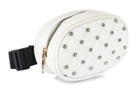 Biała Damska Nerka Saszetka Na Pasek Biodrówka Owalna B15