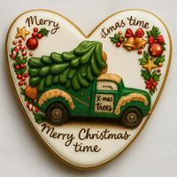 CIASTKO LUKROWANE PICKUP Z CHOINKĄ GREEN NO7 ROZ.M SERCE RĘCZNIE ROBIONE