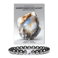 Bransoletka Binthe Męska - Kamień Księżycowy Łaciaty, Hematyt Grafitowy