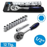 19499Zestaw nasadek z grzechotką i przedłużeniem Profesjony komplet 12sz.