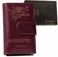 Portfel DLA ŻONY rocznica ślubu INICJAŁY w pudełku