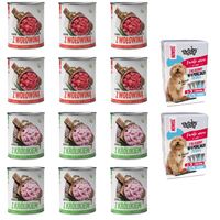 MOKRA KARMA DLA PSA TUF TUF MIX 12x800G, BOX 4x500G WOŁOWINA+KRÓLIK