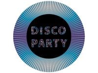 Talerzyki papierowe Disco Party, 18 cm 6 szt.