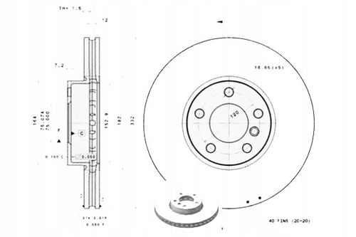 TARCZA HAM PRZOD 332X30 V BREMBO na Arena.pl