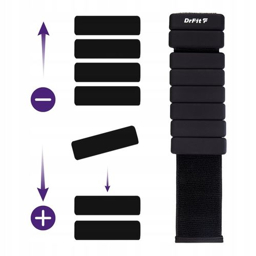 Obciążniki na Kostki Nadgarstki do Ćwiczeń Regulowane 2x 0,45 kg Czarne na Arena.pl