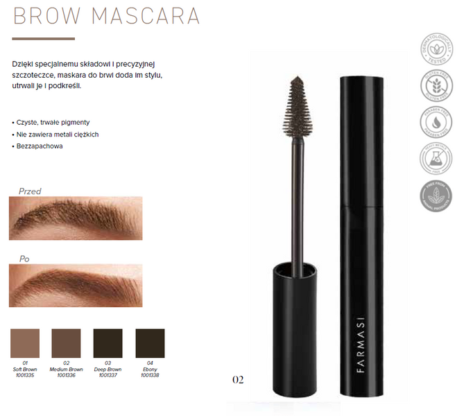 Farmasi Maskara do brwi - 04 Ebony - 5ml zdjęcie 2