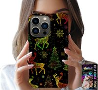 ETUI DO IPHONE 15 PRO - RENIFER, PŁATEK ŚNIEGU, CHOINKA + SZKŁO
